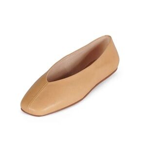 Jeffery Campbell Fathom 7 Leather Ballet Flat Honey Tan  Square Toe